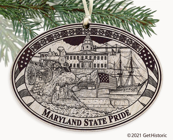 Maryland State Engraved Ornament