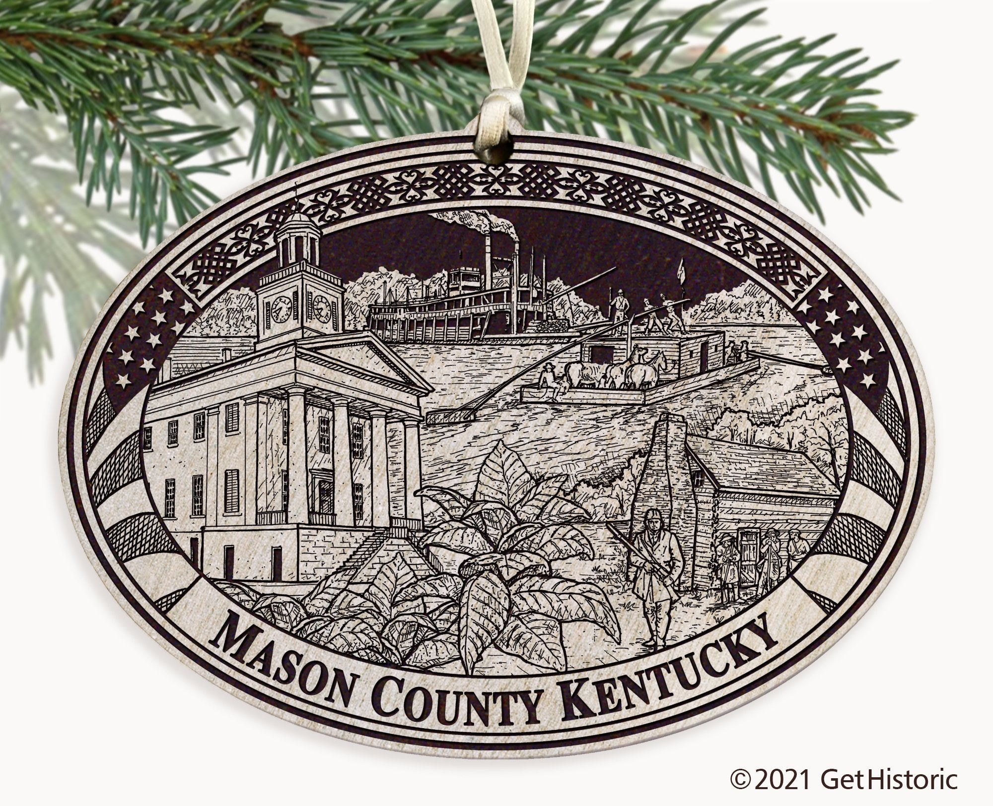 Mason County Kentucky Engraved Ornament