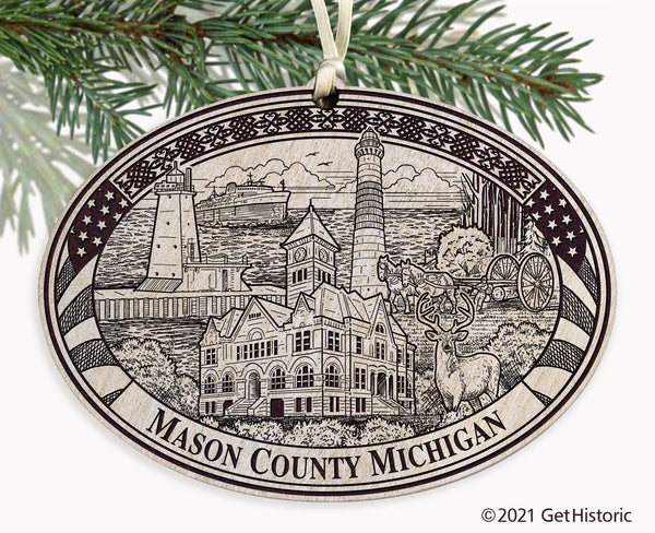 Mason County Michigan Engraved Ornament