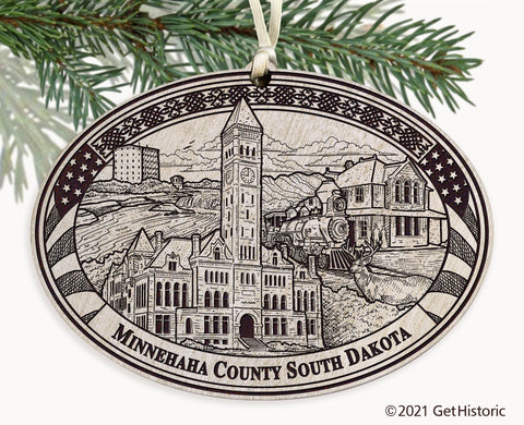 Minnehaha County South Dakota Engraved Ornament