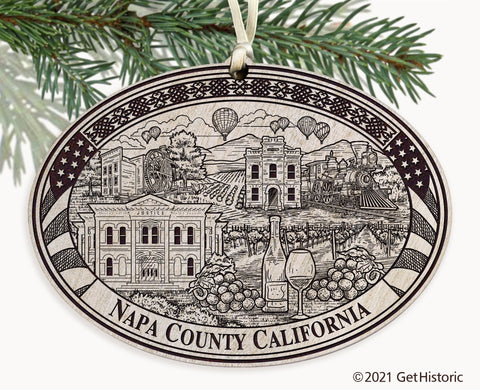 Napa County California Engraved Ornament