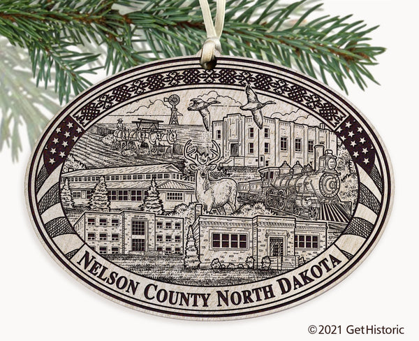 Nelson County North Dakota Engraved Ornament