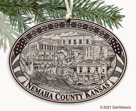 Nemaha County Kansas Engraved Ornament