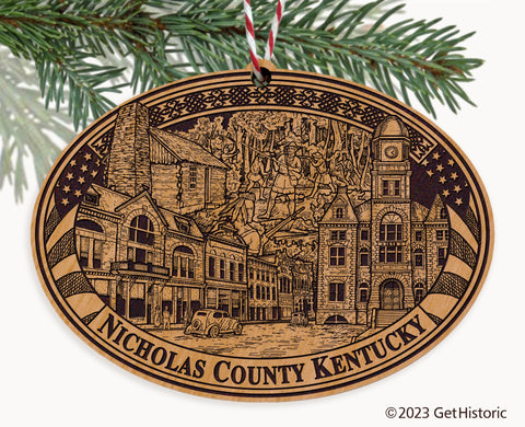 Nicholas County Kentucky Engraved Natural Ornament