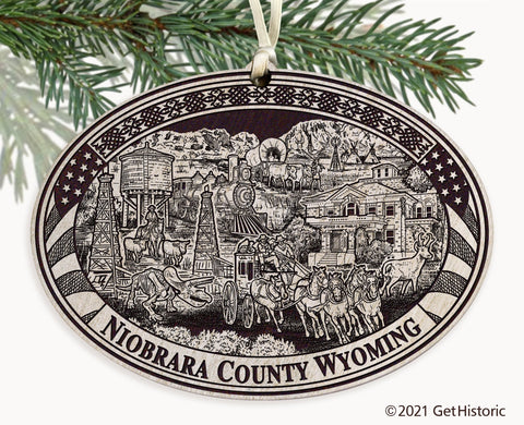 Niobrara County Wyoming Engraved Ornament