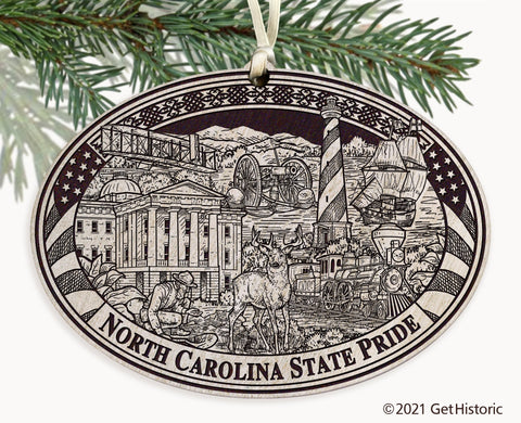 North Carolina State Engraved Ornament