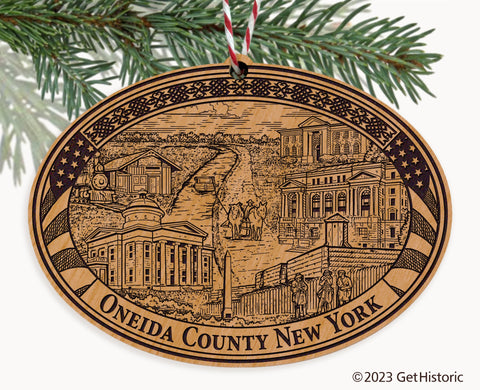 Oneida County New York Engraved Natural Ornament