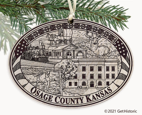 Osage County Kansas Engraved Ornament