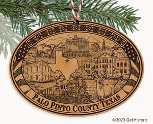 Palo Pinto County Texas Engraved Natural Ornament