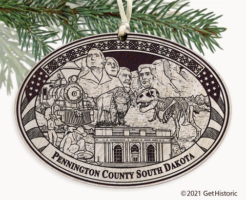 Pennington County South Dakota Engraved Ornament