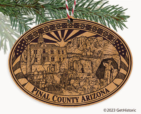 Pinal County Arizona Engraved Natural Ornament