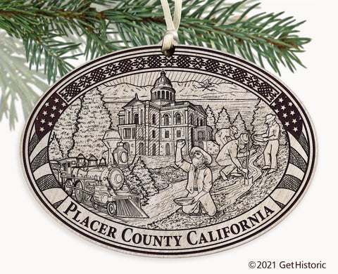 Placer County California Engraved Ornament