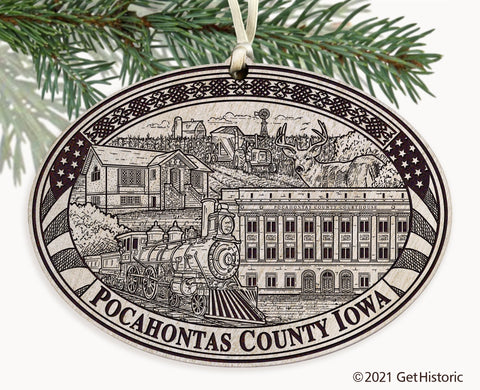 Pocahontas County Iowa Engraved Ornament