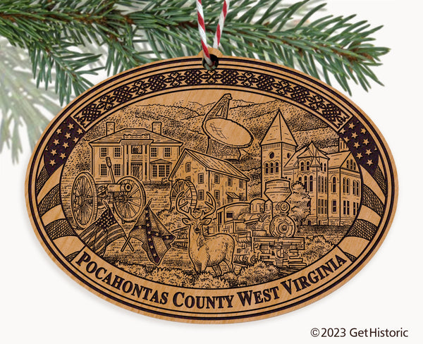 Pocahontas County West Virginia Engraved Natural Ornament