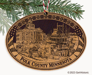 Polk County Minnesota Engraved Natural Ornament