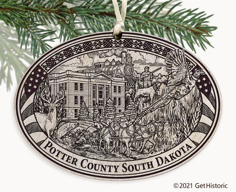 Potter County South Dakota Engraved Ornament