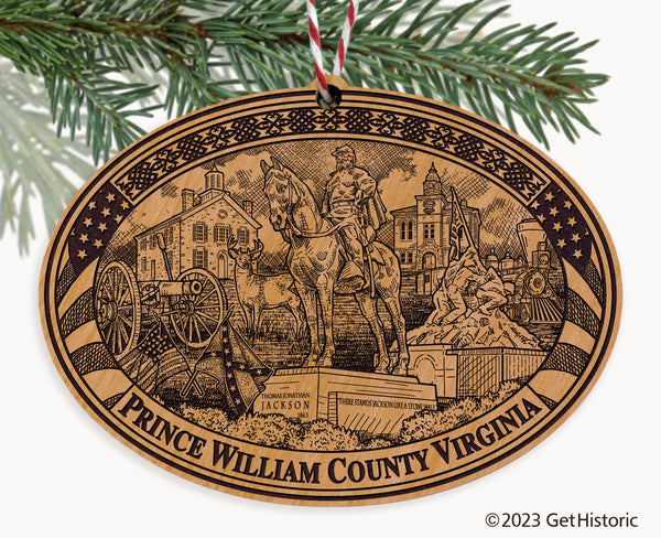 Prince William County Virginia Engraved Natural Ornament