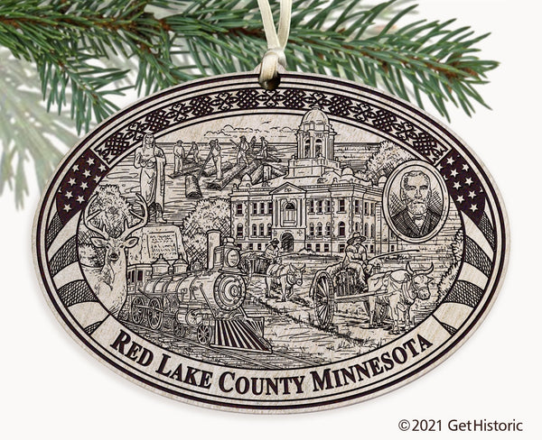 Red Lake County Minnesota Engraved Ornament