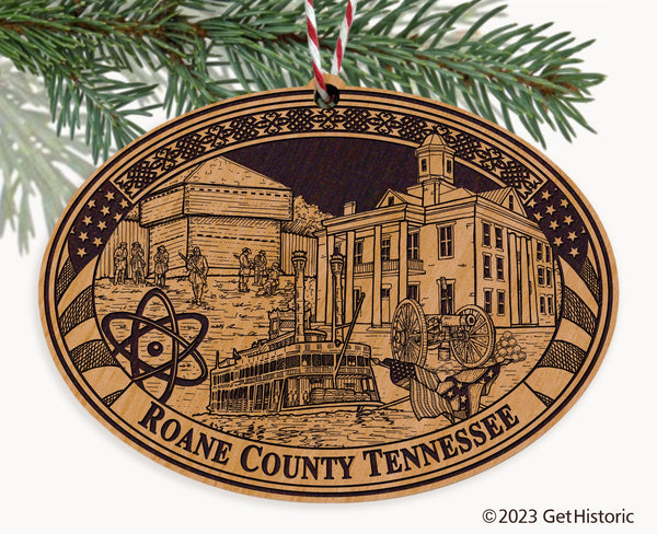 Roane County Tennessee Engraved Natural Ornament