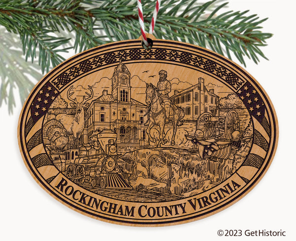 Rockingham County Virginia Engraved Natural Ornament