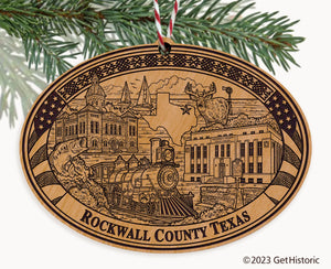 Rockwall County Texas Engraved Natural Ornament