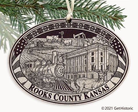 Rooks County Kansas Engraved Ornament