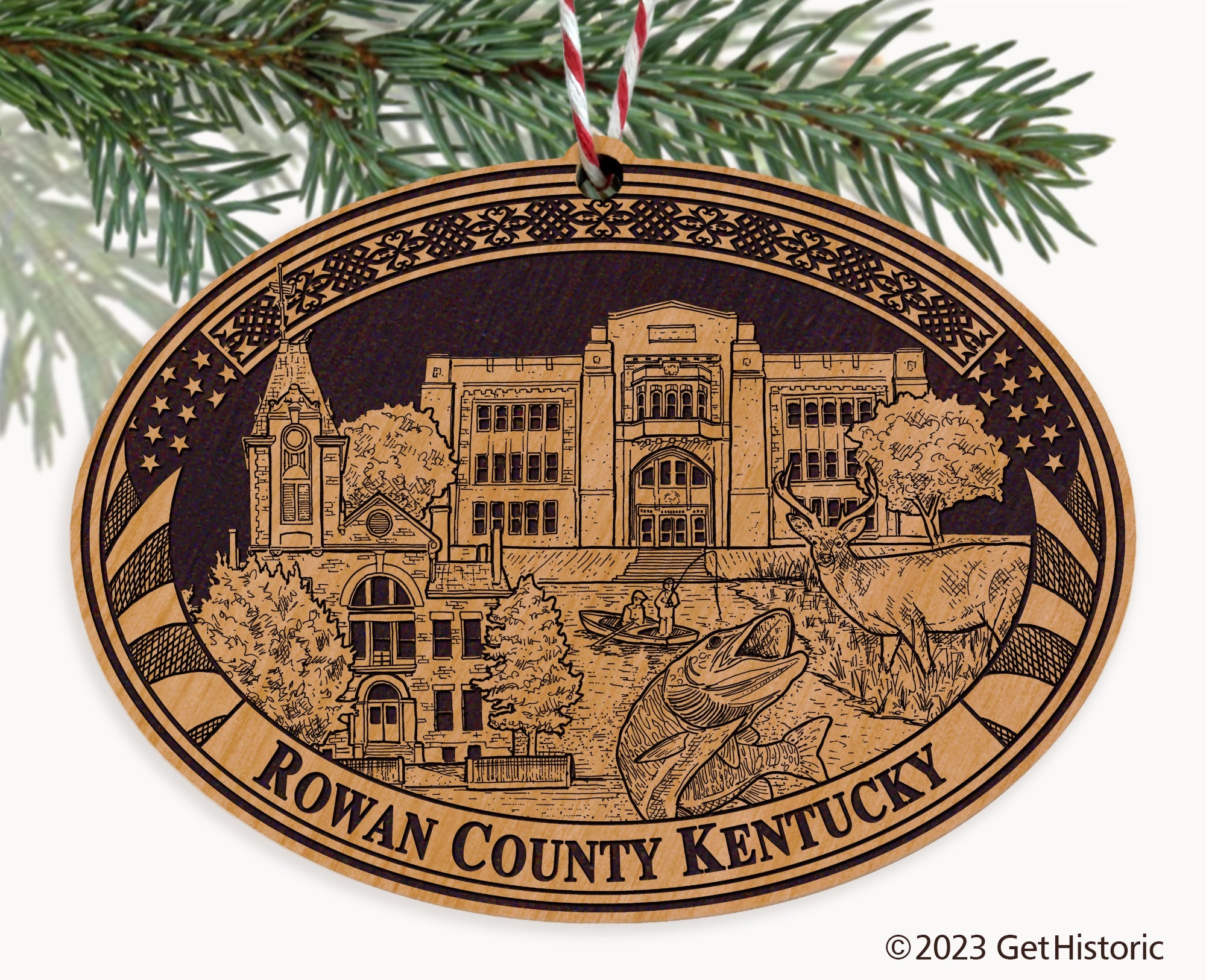 Rowan County Kentucky Engraved Natural Ornament