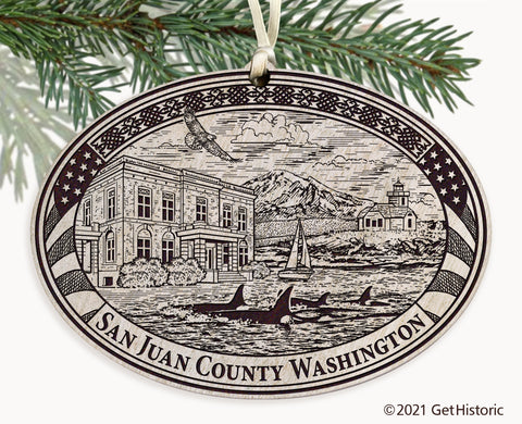 San Juan County Washington Engraved Ornament