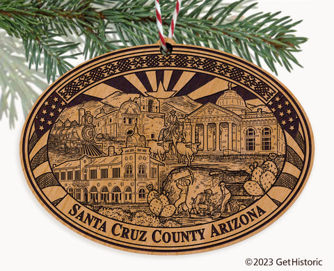 Santa Cruz County Arizona Engraved Natural Ornament