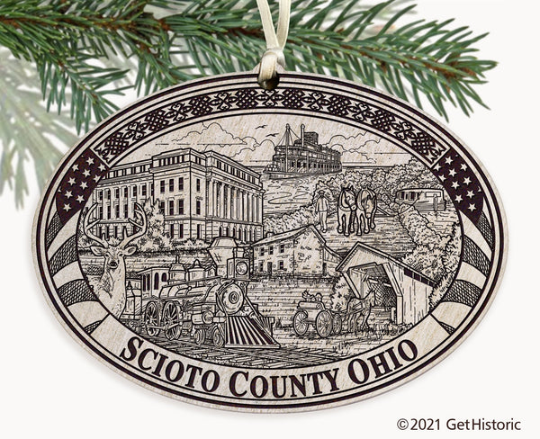 Scioto County Ohio Engraved Ornament