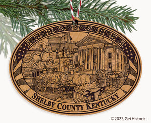 Shelby County Kentucky Engraved Natural Ornament