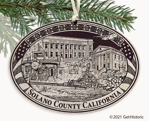 Solano County California Engraved Ornament