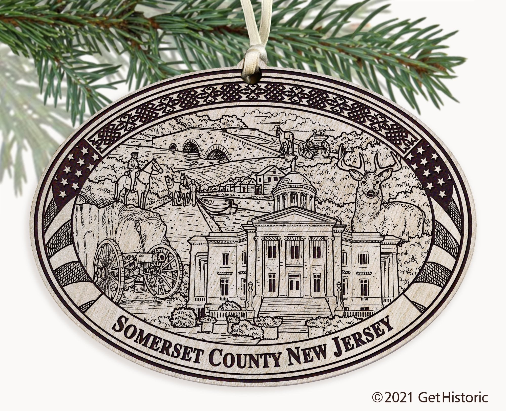 Somerset County New Jersey Engraved Ornament