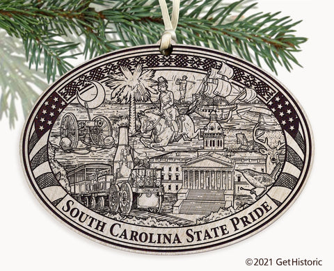 South Carolina State Engraved Ornament