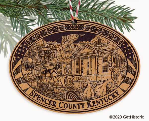 Spencer County Kentucky Engraved Natural Ornament