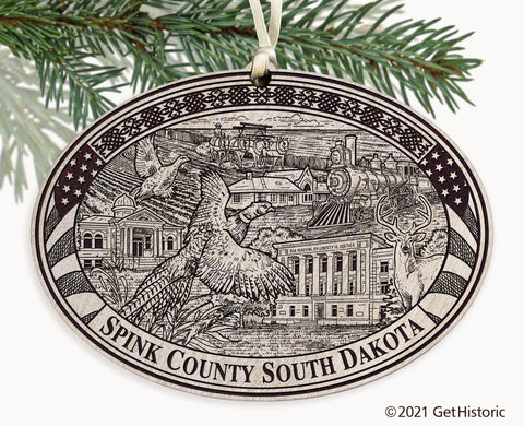 Spink County South Dakota Engraved Ornament