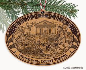 Spotsylvania County Virginia Engraved Natural Ornament