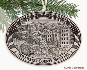 Stillwater County Montana Engraved Ornament