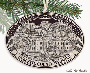 Sublette County Wyoming Engraved Ornament