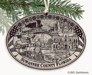 Suwannee County Florida Engraved Ornament