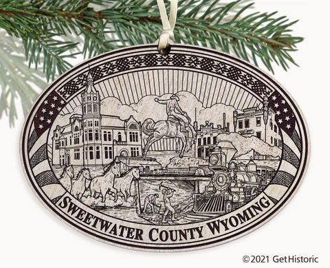 Sweetwater County Wyoming Engraved Ornament