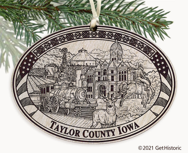 Taylor County Iowa Engraved Ornament