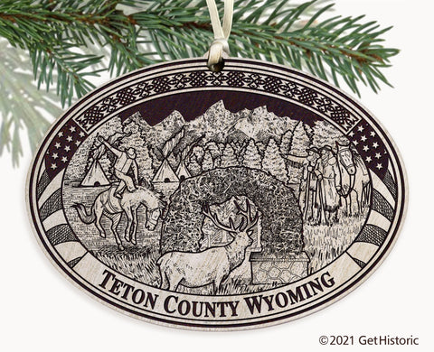 Teton County Wyoming Engraved Ornament