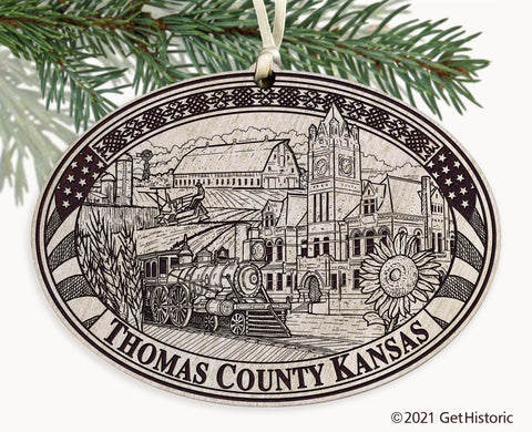 Thomas County Kansas Engraved Ornament