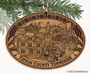 Tipton County Tennessee Engraved Natural Ornament