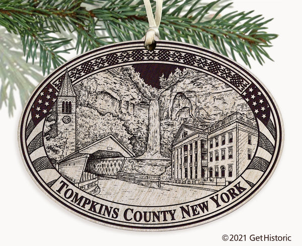 Tompkins County New York Engraved Ornament