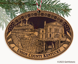 Union County Kentucky Engraved Natural Ornament