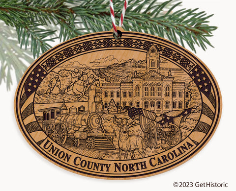 Union County North Carolina Engraved Natural Ornament