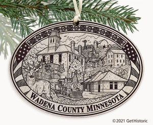 Wadena County Minnesota Engraved Ornament