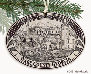 Ware County Georgia Engraved Ornament